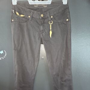 Robin's Jean Women's Skinny Jeans - Black with Gold Accents